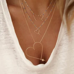 Collier Mon grand cœur (goldfilled jaune 14 carats)