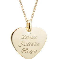 Collier Petit coeur chaîne 45 cm personnalisable (plaqué or)