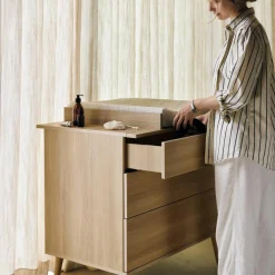 Commode à langer 3 tiroirs Flow Honey Ash