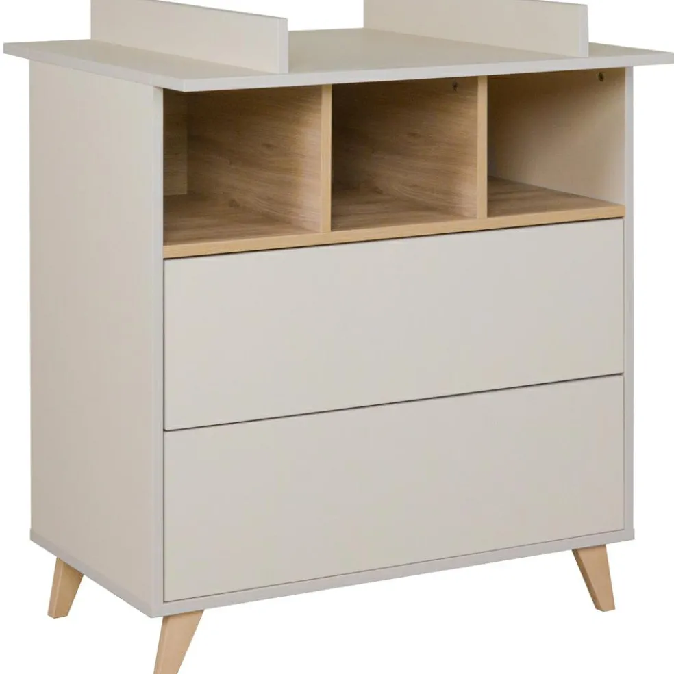 Commode à langer 2 tiroirs Loft Argile-Clay