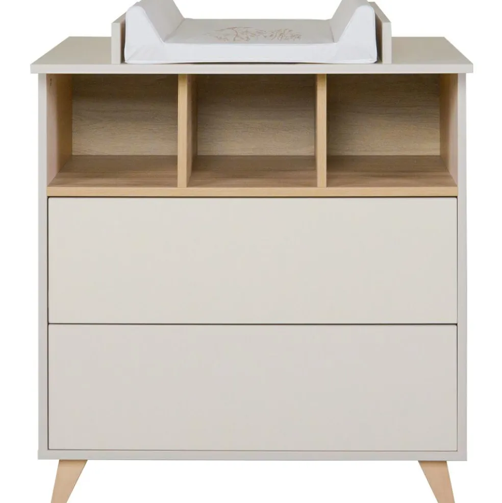 Commode à langer 2 tiroirs Loft Argile-Clay