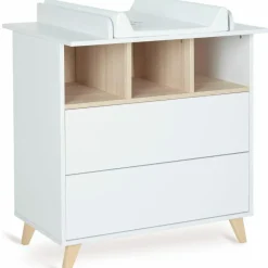 Commode à langer 2 tiroirs Loft White