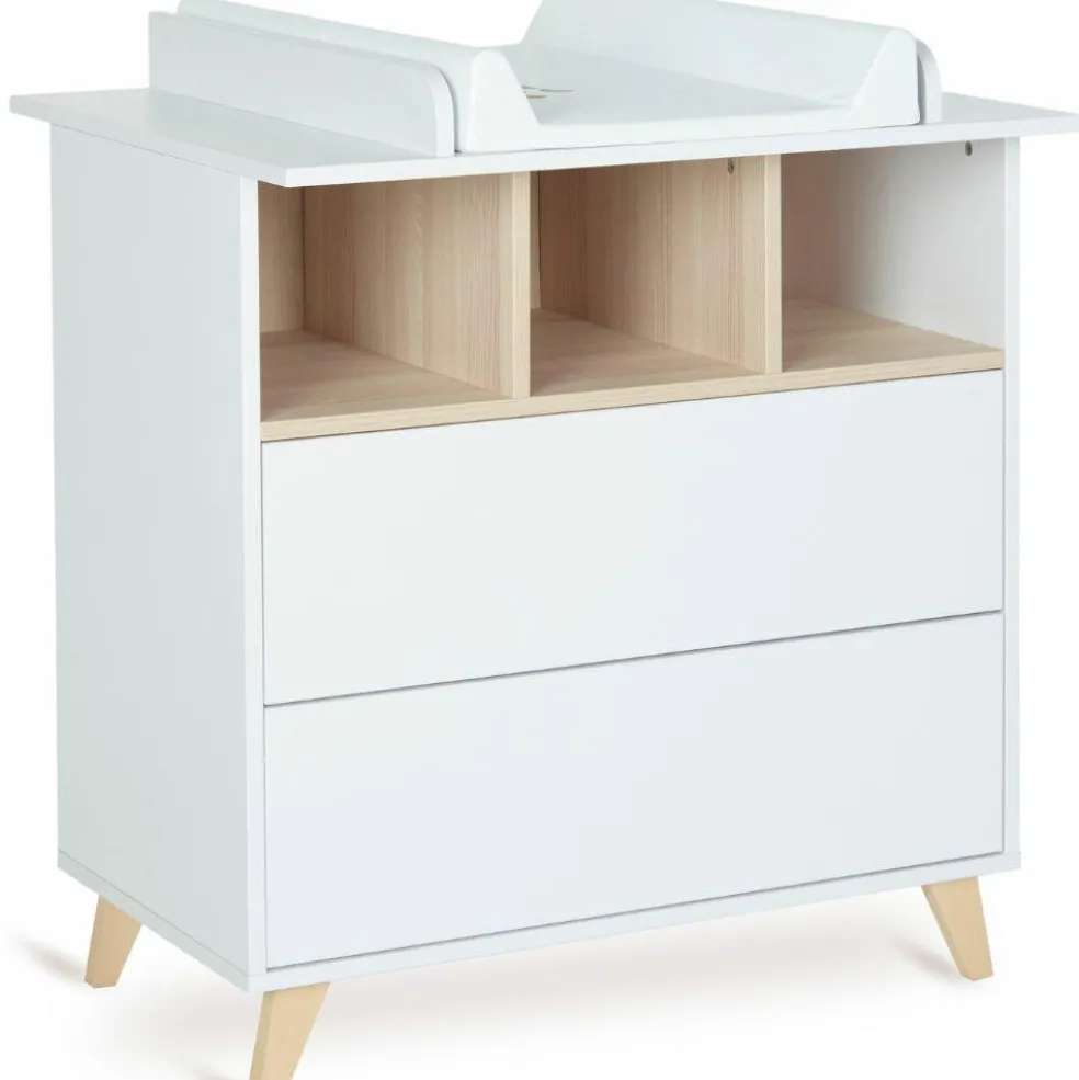 Commode à langer 2 tiroirs Loft White