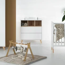 Commode à langer 2 tiroirs Loft White