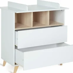 Commode à langer 2 tiroirs Loft White