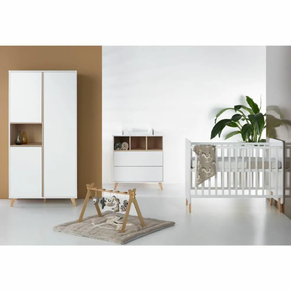 Commode à langer 2 tiroirs Loft White