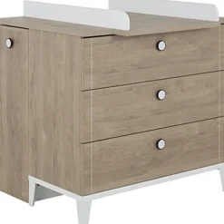 Commode à langer 3 tiroirs en chêne blond Marcel