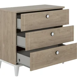 Commode à langer 3 tiroirs en chêne blond Marcel