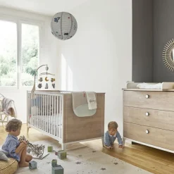 Commode à langer 3 tiroirs en chêne blond Marcel