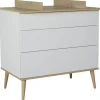 Commode à langer 3 tiroirs Flow White-Oak