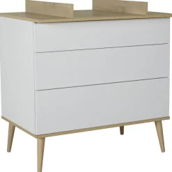 Commode à langer 3 tiroirs Flow White-Oak