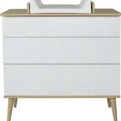 Commode à langer 3 tiroirs Flow White-Oak