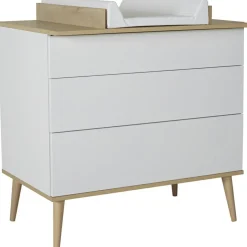 Commode à langer 3 tiroirs Flow White-Oak