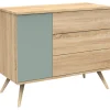 Commode 3 tiroir et 1 porte Seventies sauge
