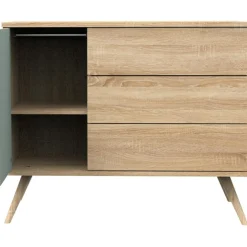 Commode 3 tiroir et 1 porte Seventies sauge