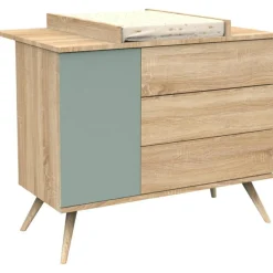 Commode 3 tiroir et 1 porte Seventies sauge