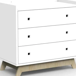 Commode 3 tiroirs Madavin avec pieds en bouleau (coloris au choix)