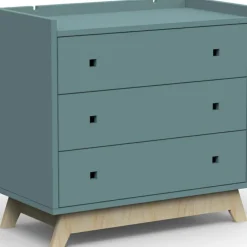 Commode 3 tiroirs Madavin avec pieds en bouleau (coloris au choix)