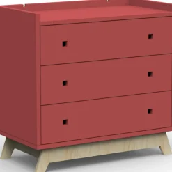 Commode 3 tiroirs Madavin avec pieds en bouleau (coloris au choix)