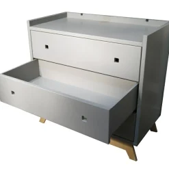 Commode 3 tiroirs Madavin avec pieds en bouleau (coloris au choix)