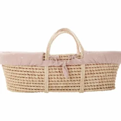 Couffin souple en osier Promenade bucolique rose clair