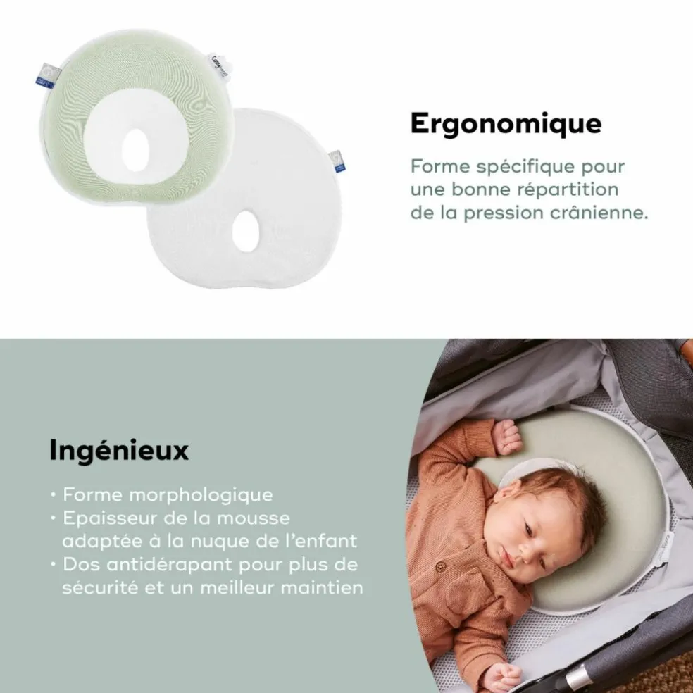 Coussin anti tête plate Cosyhead Fresh Sage Green