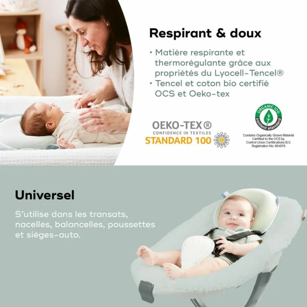 Coussin anti tête plate Cosyhead Fresh Sage Green