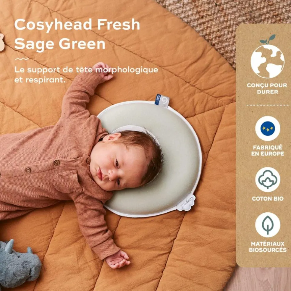 Coussin anti tête plate Cosyhead Fresh Sage Green