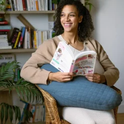 Coussin de grossesse Big Flopsy™ Fleur de coton gris mineral