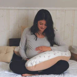 Coussin de grossesse éponge microfibre noisette