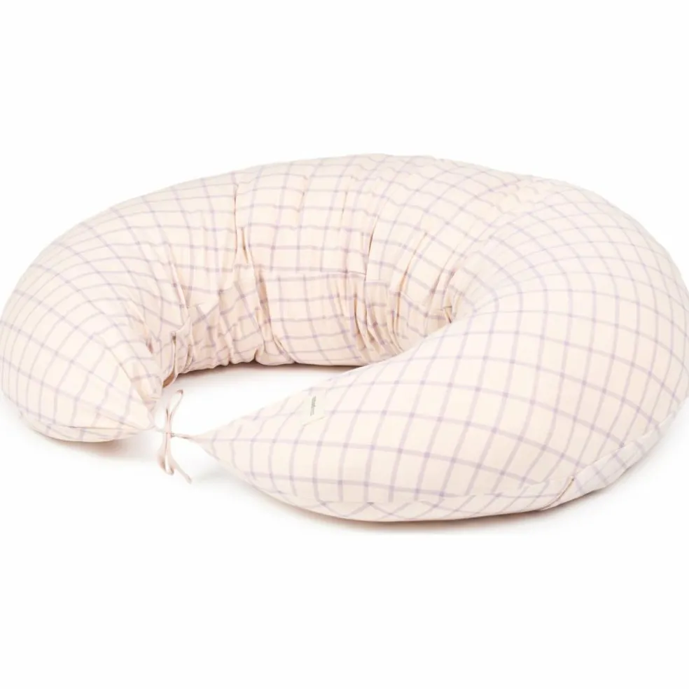 Coussin de maternité Stories Édition limitée Powder mauve grid