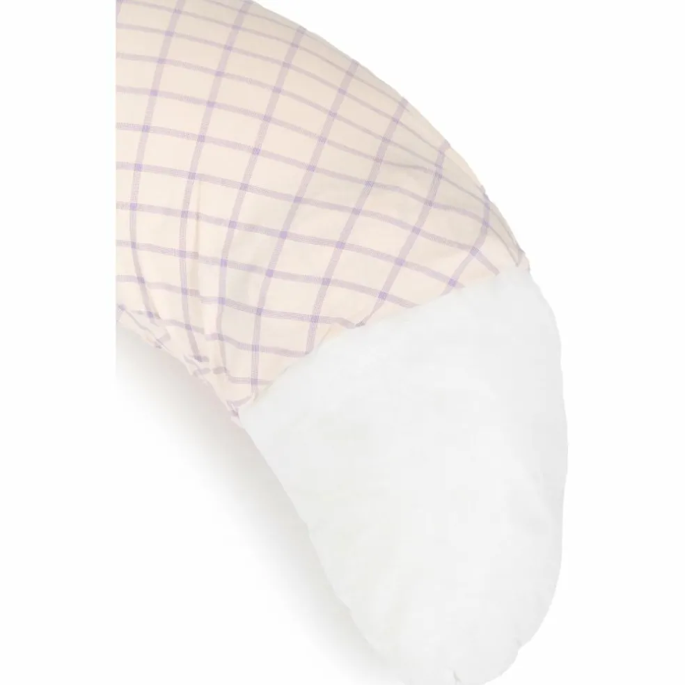 Coussin de maternité Stories Édition limitée Powder mauve grid