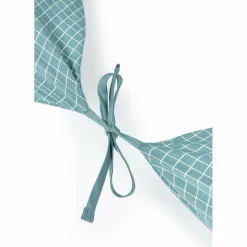 Coussin de maternité Stories Édition limitée Teal cream grid
