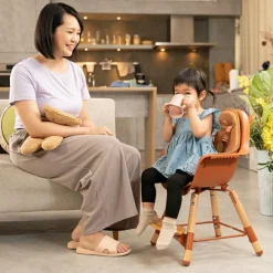 Coussin effet cuir nude pour chaise haute Evolu