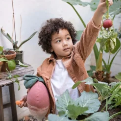 Coussin tricoté en coton Ramona le radis x Oli & Carol (30 x 30 cm)