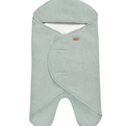 Couverture Babynomade double polaire vert sauge et blanc (0-6 mois)