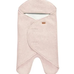Couverture Babynomade double polaire rose poudré et blanc (0-6 mois)