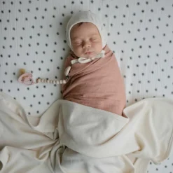 Couverture bébé côtelée Ivory (90 x 90 cm)