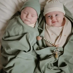 Couverture bébé côtelée Roman Green (90 x 90 cm)