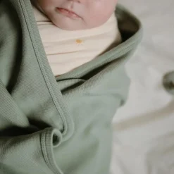 Couverture bébé côtelée Roman Green (90 x 90 cm)