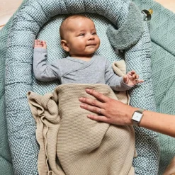 Couverture bébé en coton Basic knit nougat (75 x 100 cm)