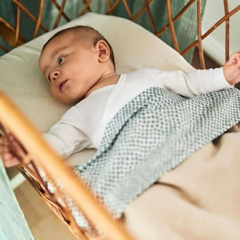 Couverture bébé en coton Basic knit nougat (75 x 100 cm)