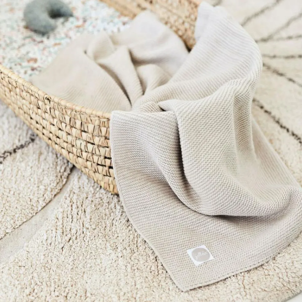 Couverture bébé en coton Basic knit nougat (75 x 100 cm)