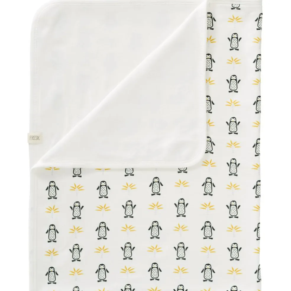 Couverture bébé en coton Pingouin (80 x 100 cm)