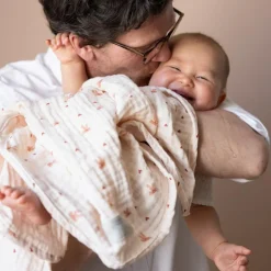 Couverture bébé en mousseline Bows (100 x 100 cm)