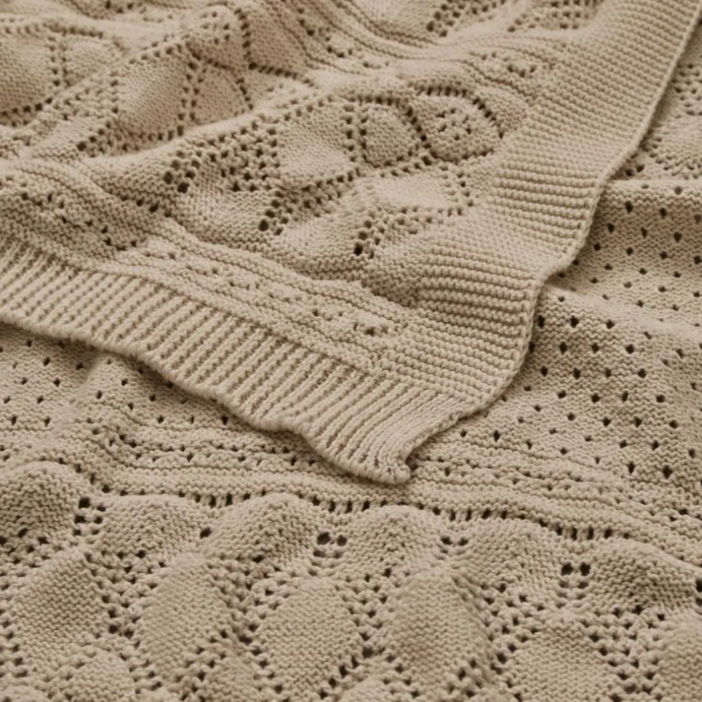 Couverture bébé en tricot Pointelle Hazel