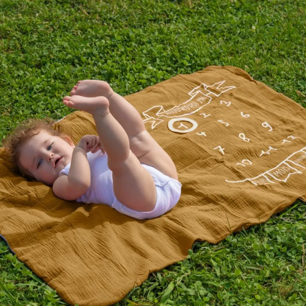 Couverture décor pour photos avec 2 accessoires havane et biscuit