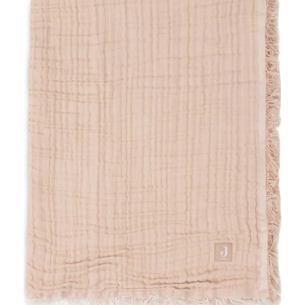 Couverture en coton Fringe Moonstone-Ivory (75 x 100 cm)