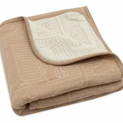 Couverture en coton Jungle Jambo Biscuit-Oatmeal (75 x 100 cm)