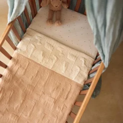 Couverture en coton Jungle Jambo Biscuit-Oatmeal (75 x 100 cm)